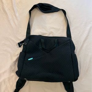 Moby Quilted Black Destination Convertible Diaper Bag